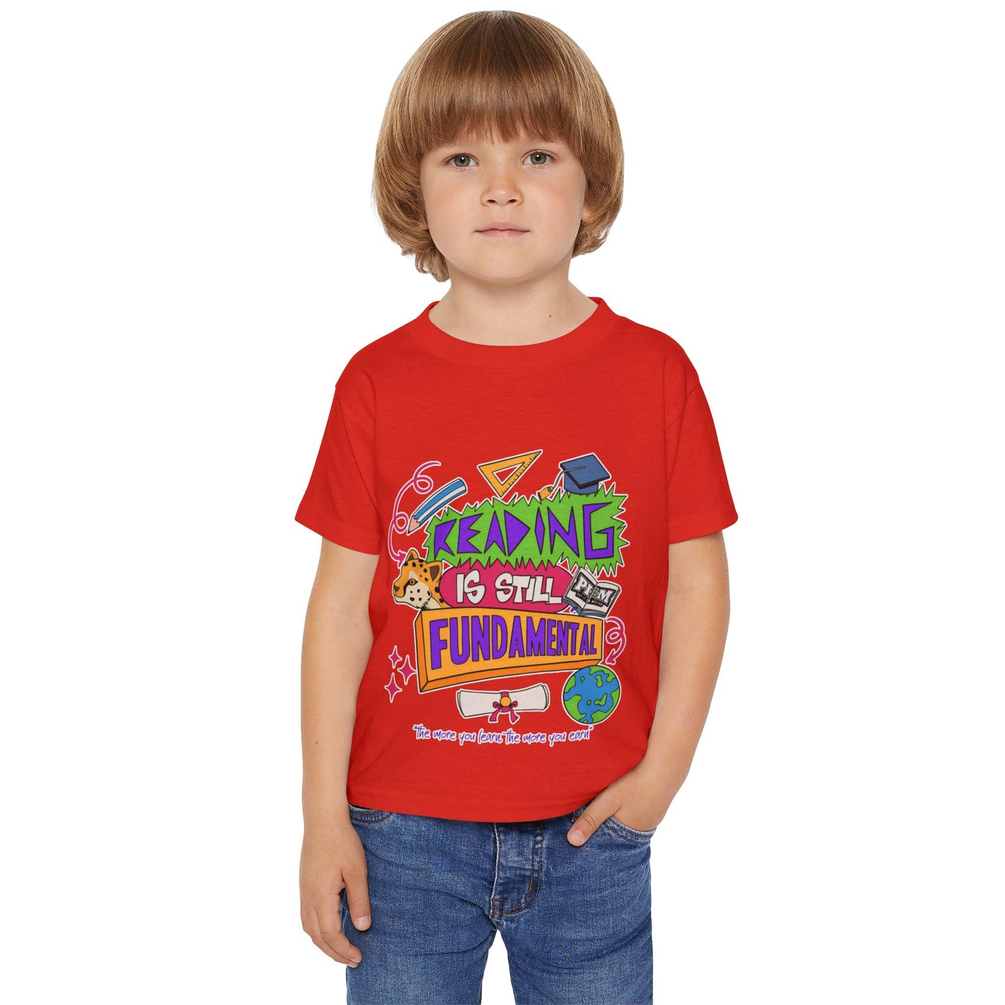 Reading Is Still Fundamental Heavy Cotton™ Toddler T-shirt
