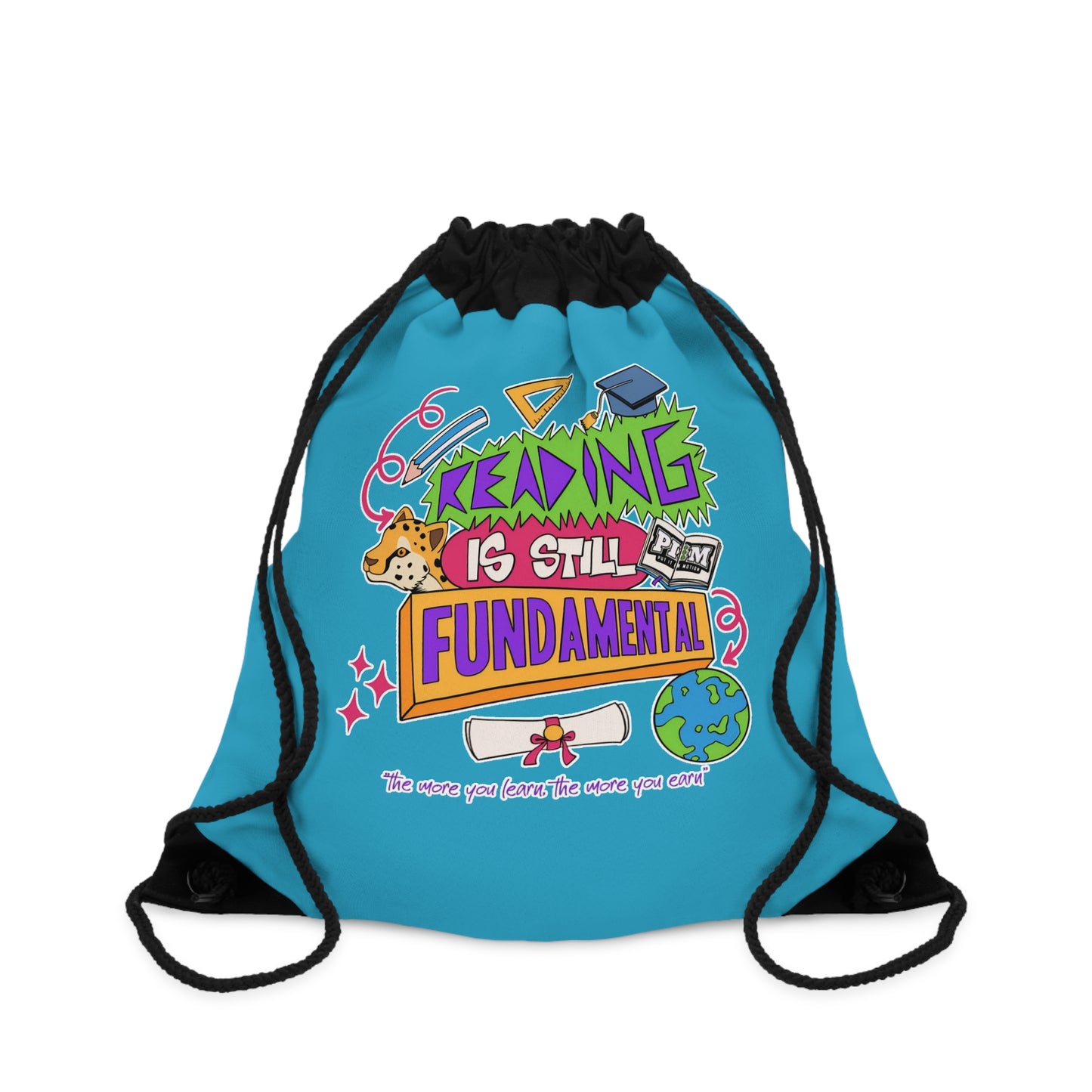 Reading Is Still Fundamental Drawstring Bag