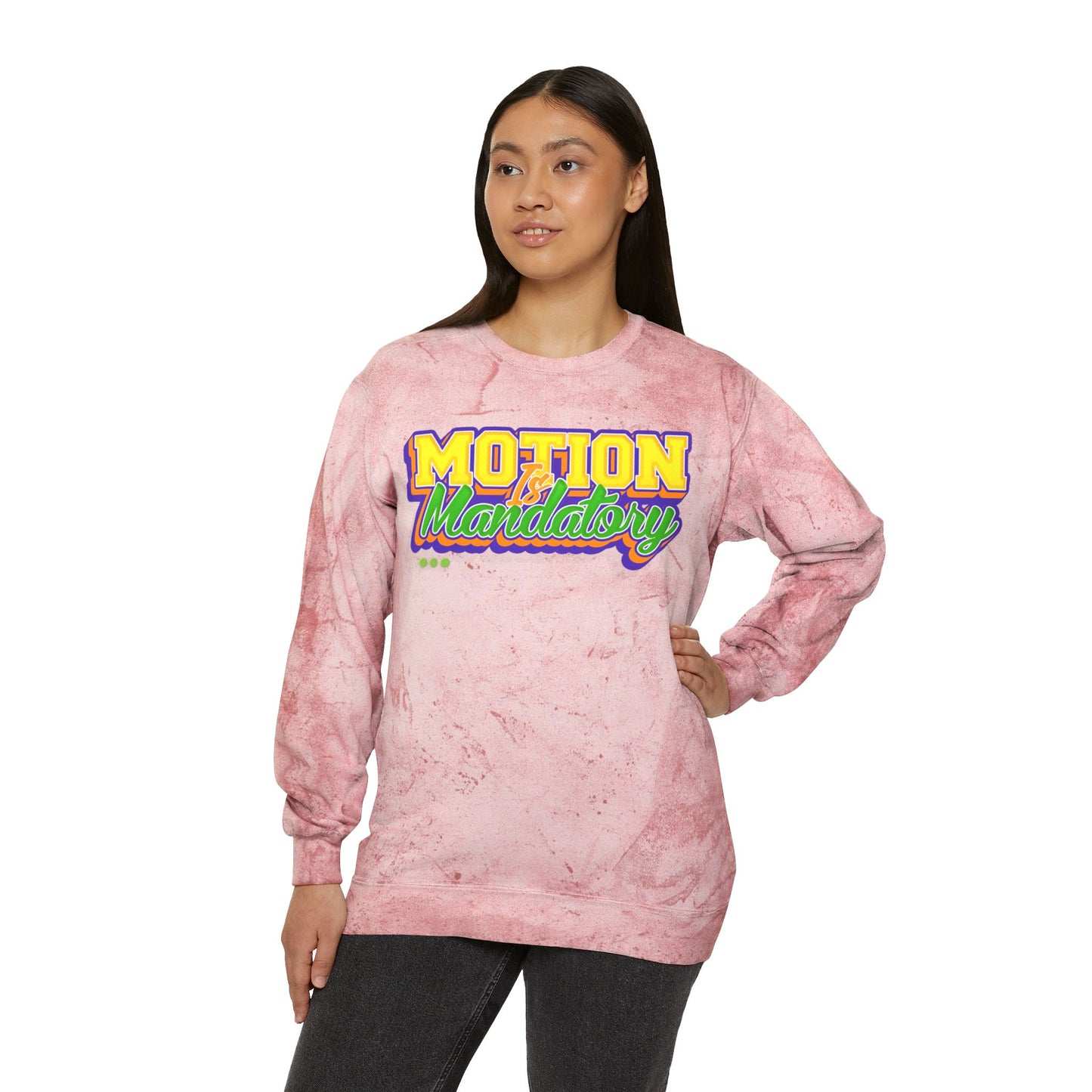 Motion Is Mandatory Unisex Color Blast Crewneck Sweatshirt
