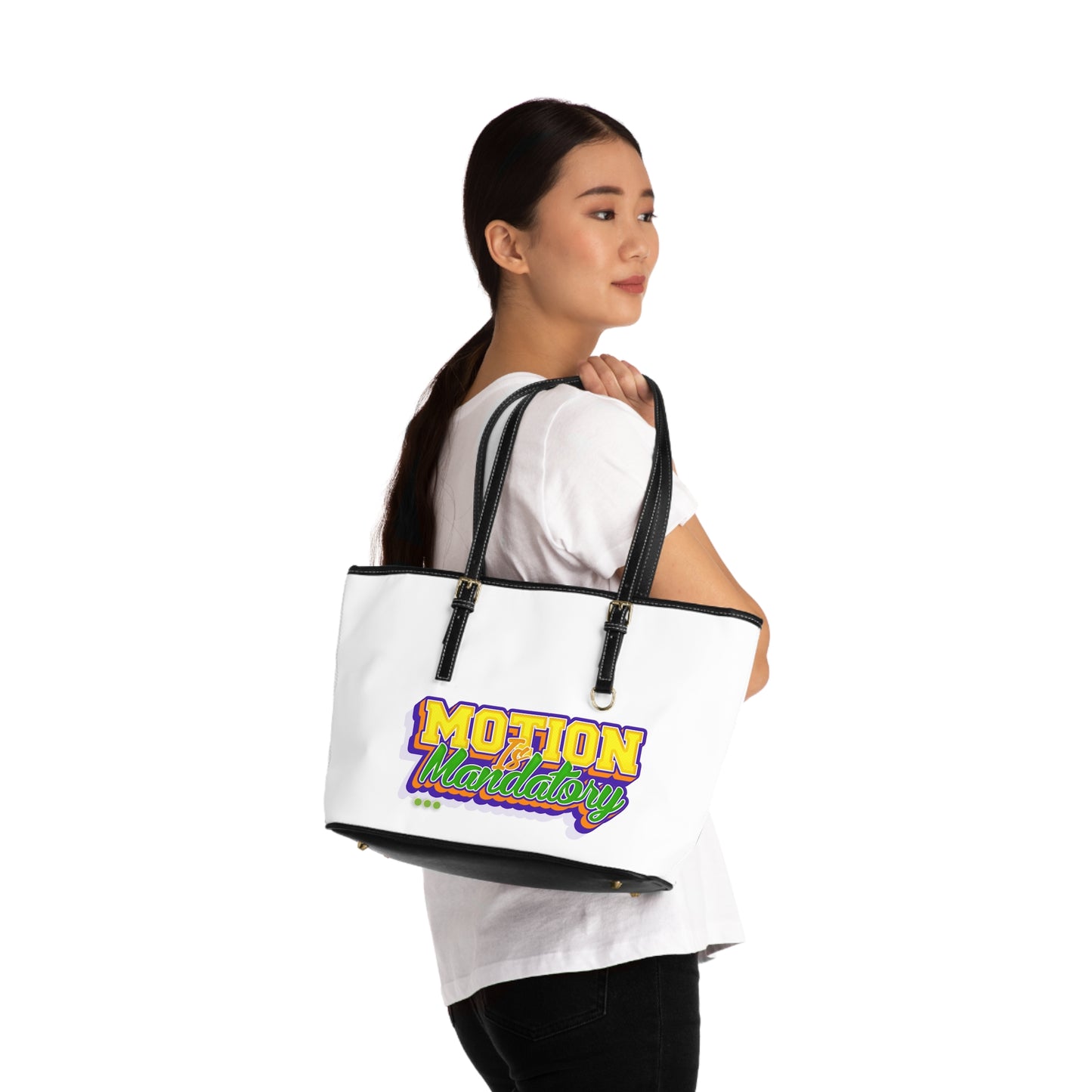 Motion Is Mandatory Leather Shoulder Bag