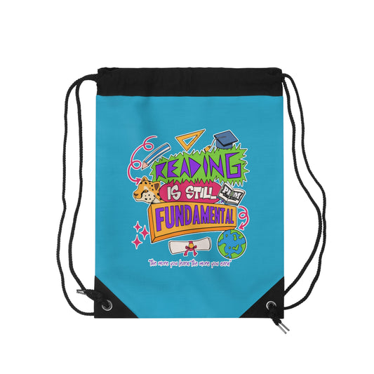 Reading Is Still Fundamental Drawstring Bag