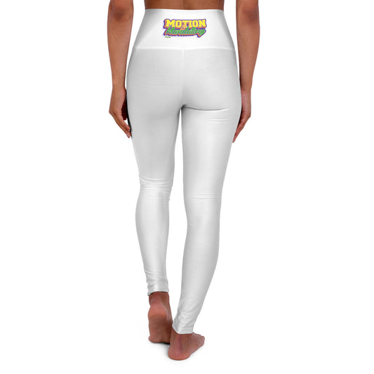Motion Is Mandatory High Waisted Yoga Leggings (AOP)