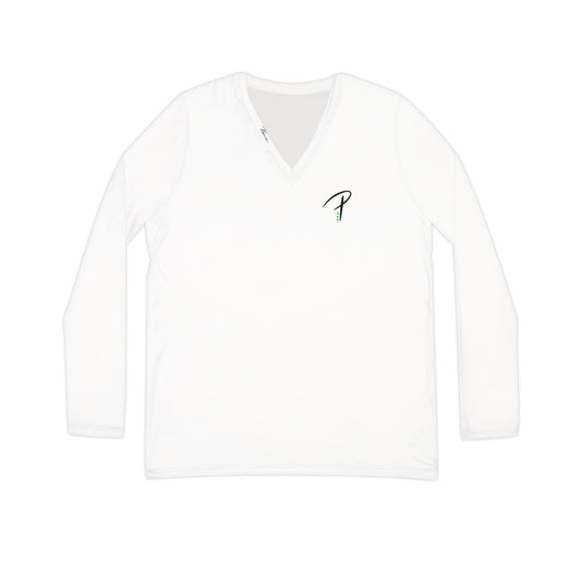 Put It In Motion Women's Long Sleeve V-neck Shirt (AOP)