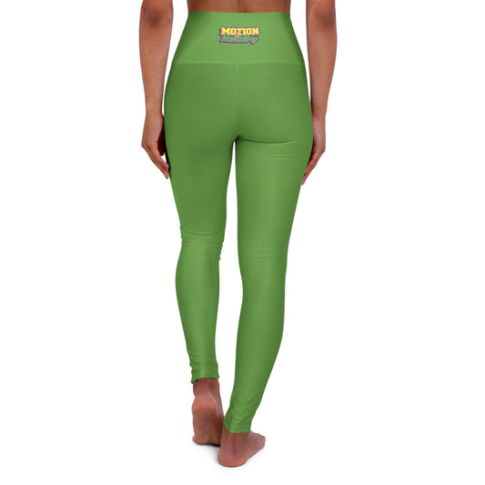 Motion Is Mandatory High Waisted Yoga Leggings (AOP)