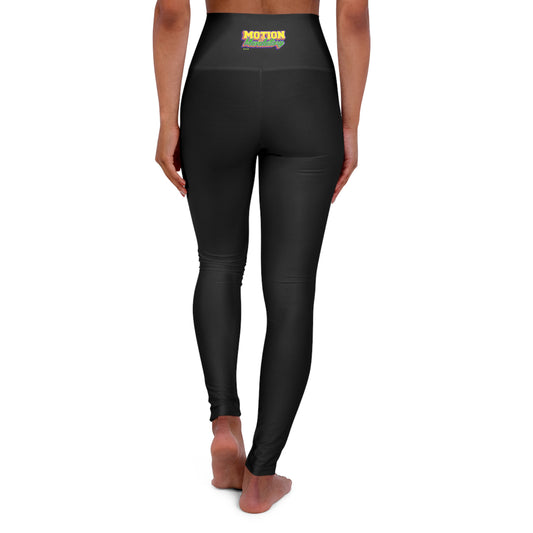 Motion Is Mandatory High Waisted Yoga Leggings (AOP)