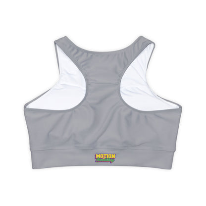 Motion Is Mandatory Fully Lined, Padded Sports Bra (AOP)