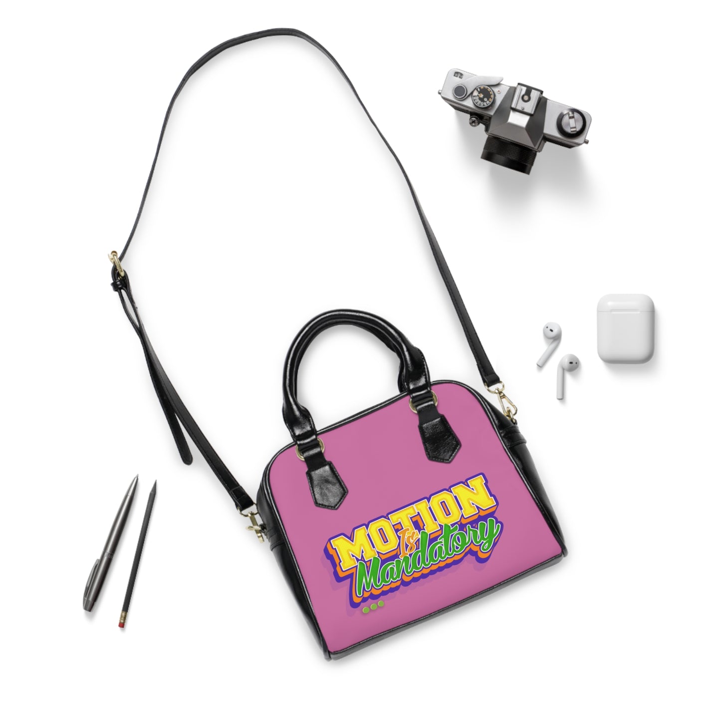 Motion Is Mandatory Shoulder Handbag